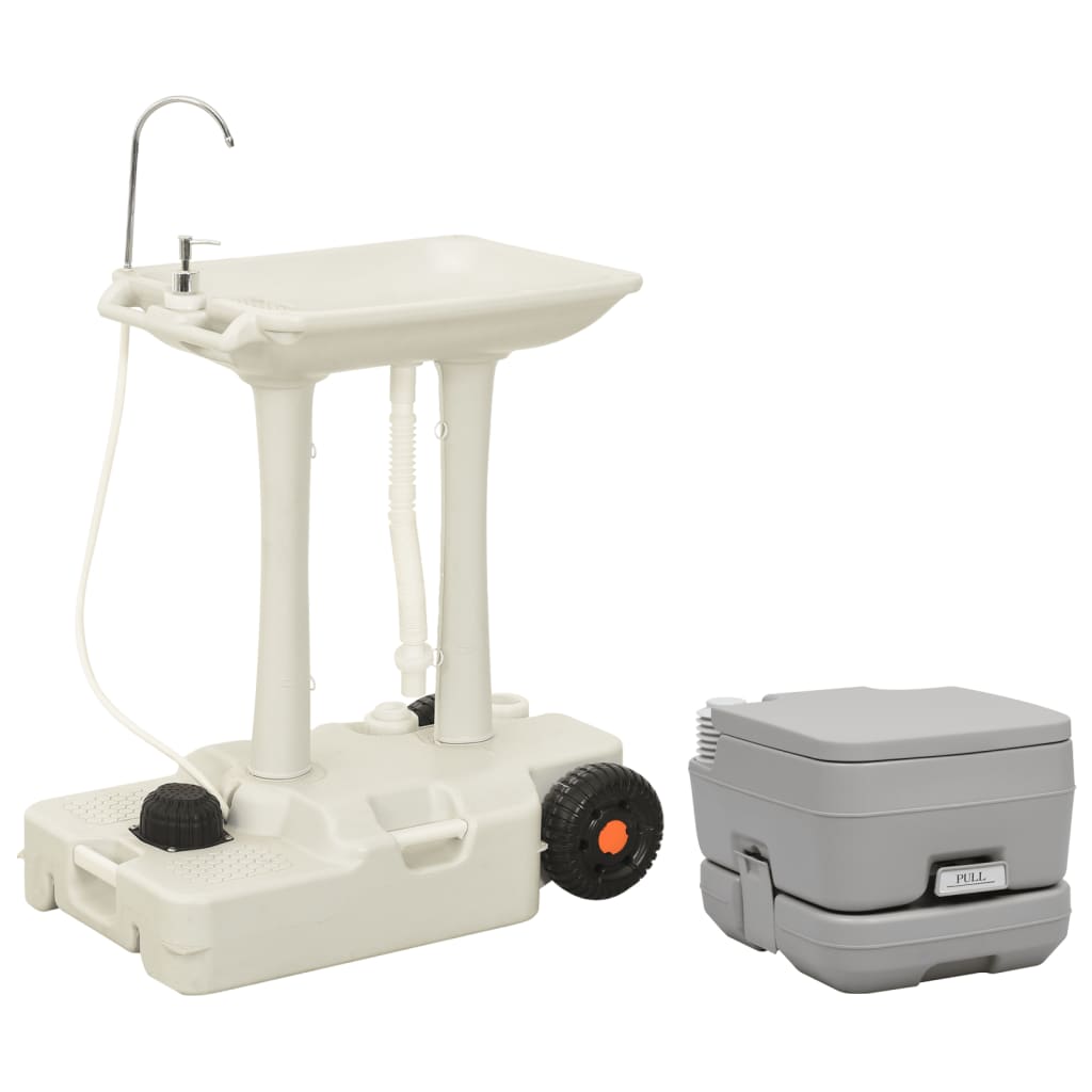 VidaXL Campingtoilette und Waschbecken tragbar