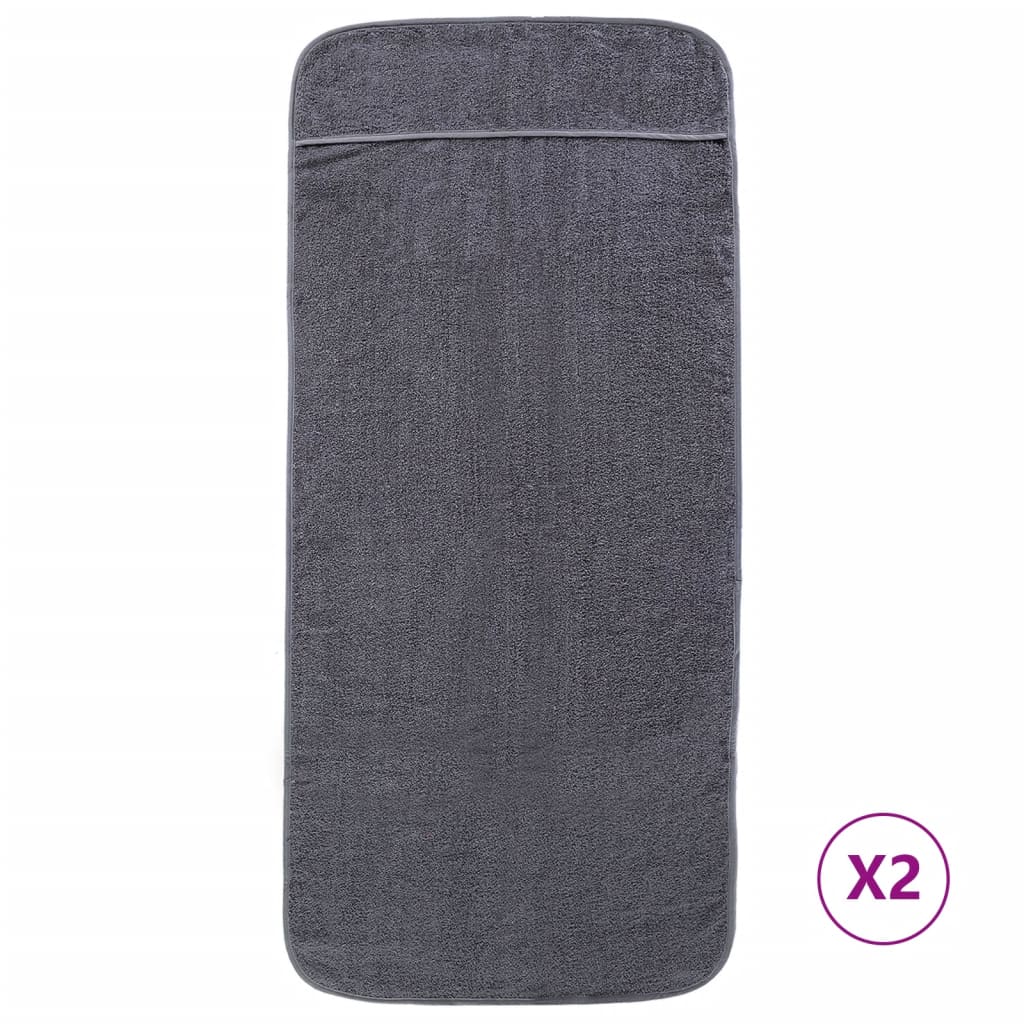 Vidaxx Strandtücher 2 Stück 400 g m² 75x200 cm Stoff Anthrazit