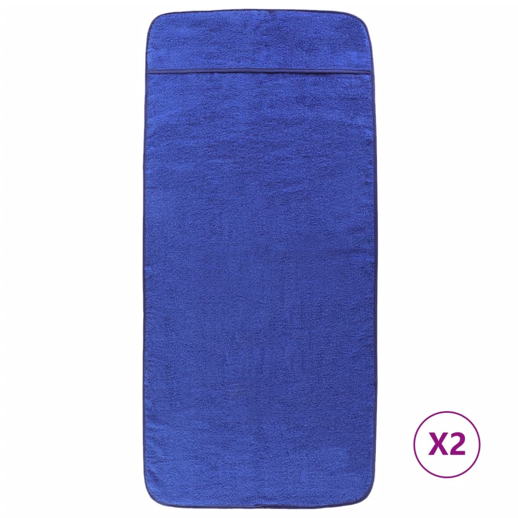 VidaXL Strandtücher 2 Stk. 400 g m² 75x200 cm Stoff Königsblau
