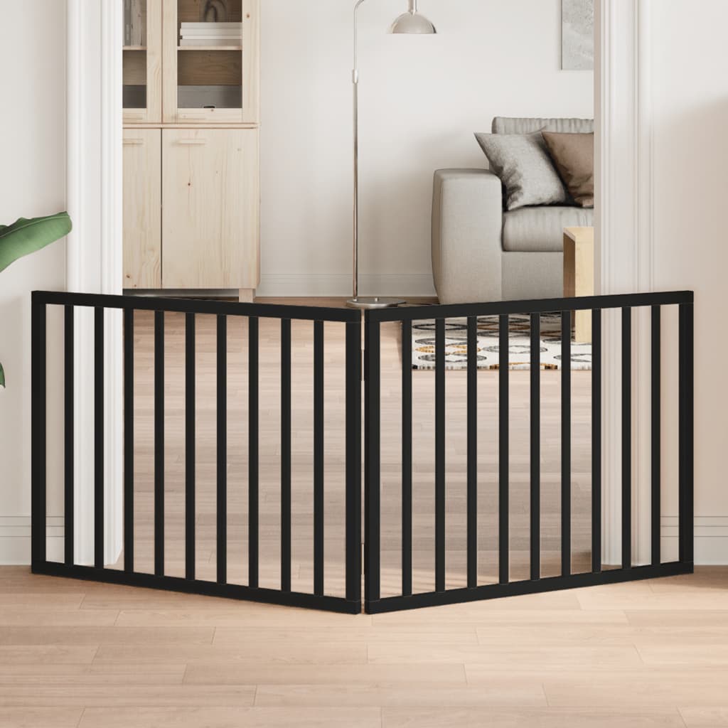 Vidaxx faltbares Hundegitter 2 Paneele schwarz 160 cm Pappelholz