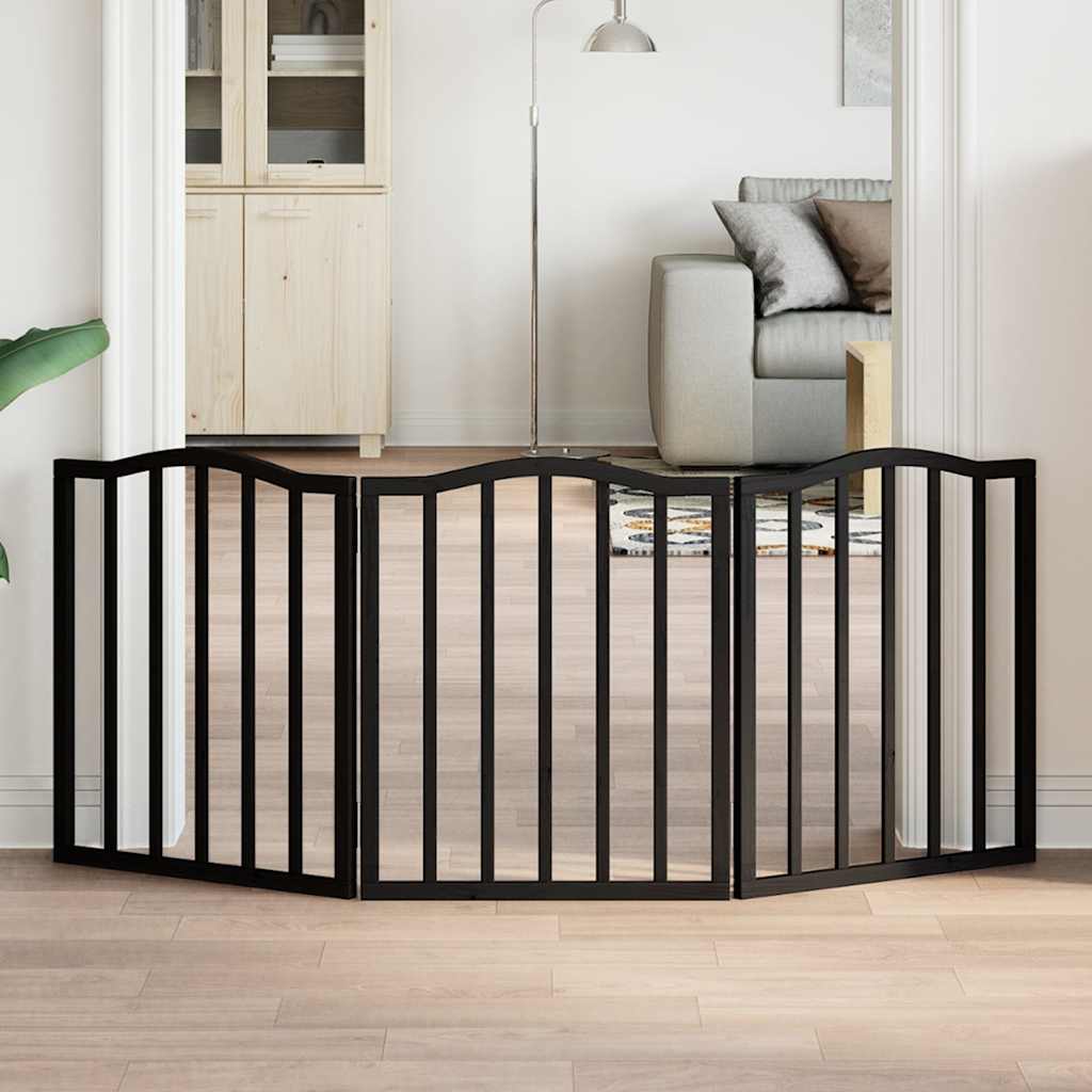Vidaxx faltbares Hundegitter 3 Paneele 150 cm Pappelholz schwarz