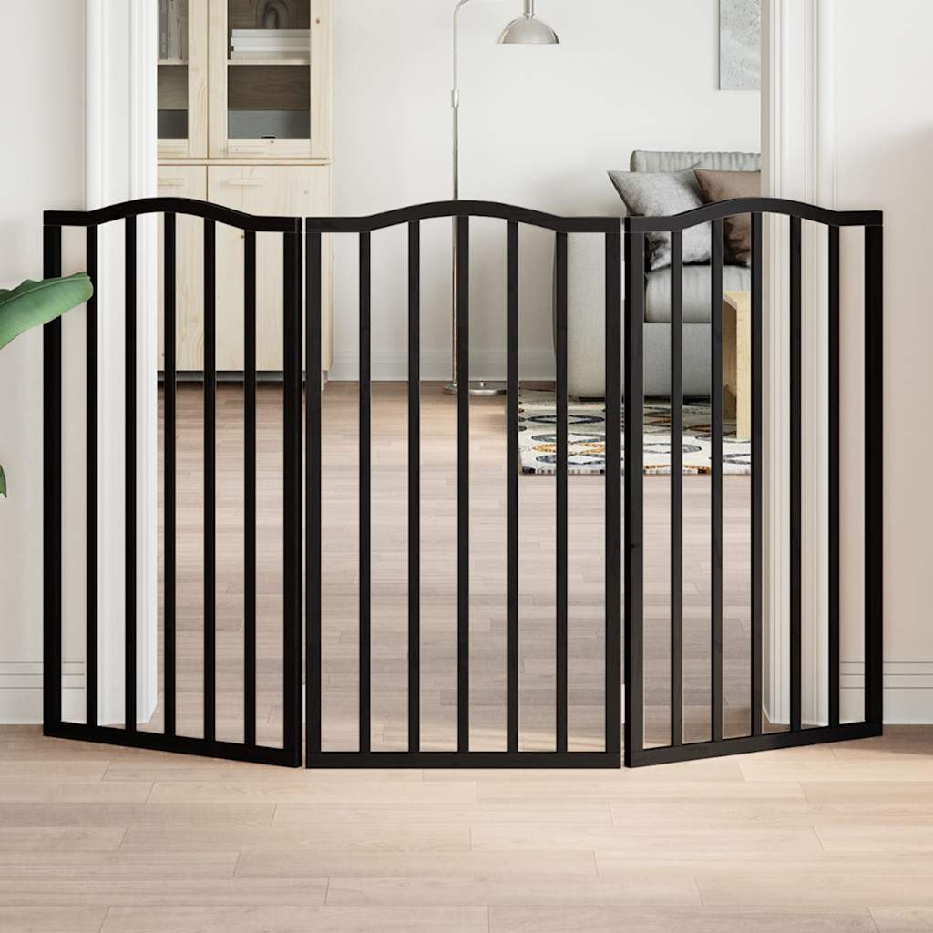 Vidaxx faltbares Hundegitter 3 Paneele 150 cm Pappelholz schwarz