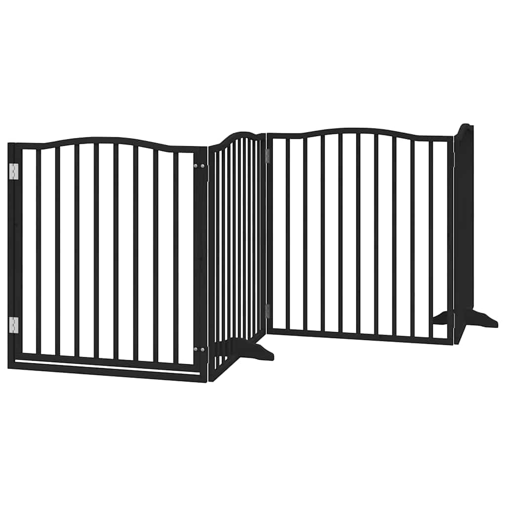 Vidaxx faltbares Hundegitter 4 Paneele 320 cm Pappelholz schwarz