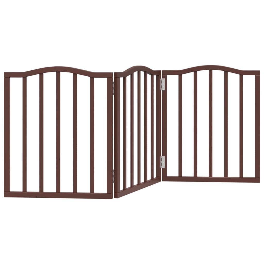 Vidaxl faltbares Hundegitter 3 Paneele 150 cm Pappelholz braune Eiche