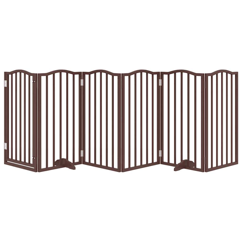 Vidaxl faltbares Hundegitter 6 Paneele 300 cm Pappelholz braune Eiche