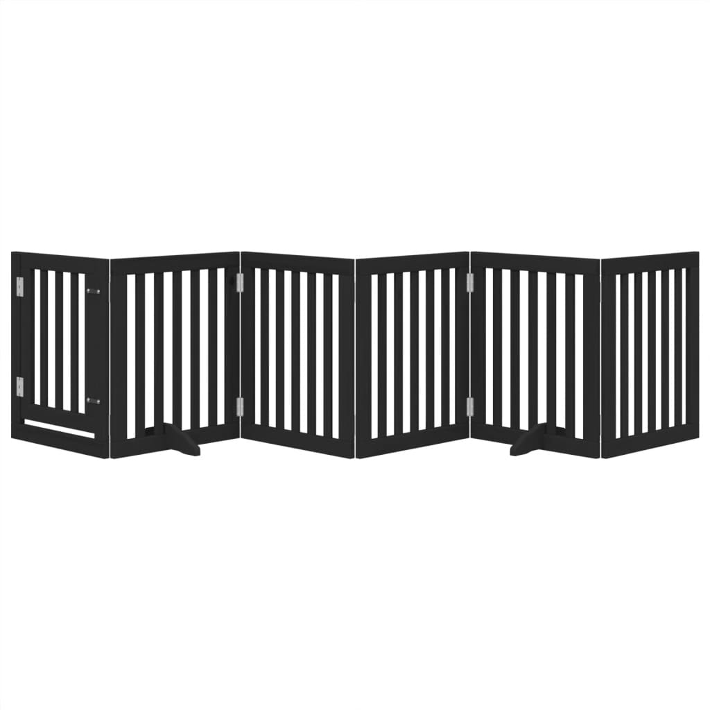 Vidaxx faltbares Hundegitter 6 Paneele 300 cm Pappelholz schwarz