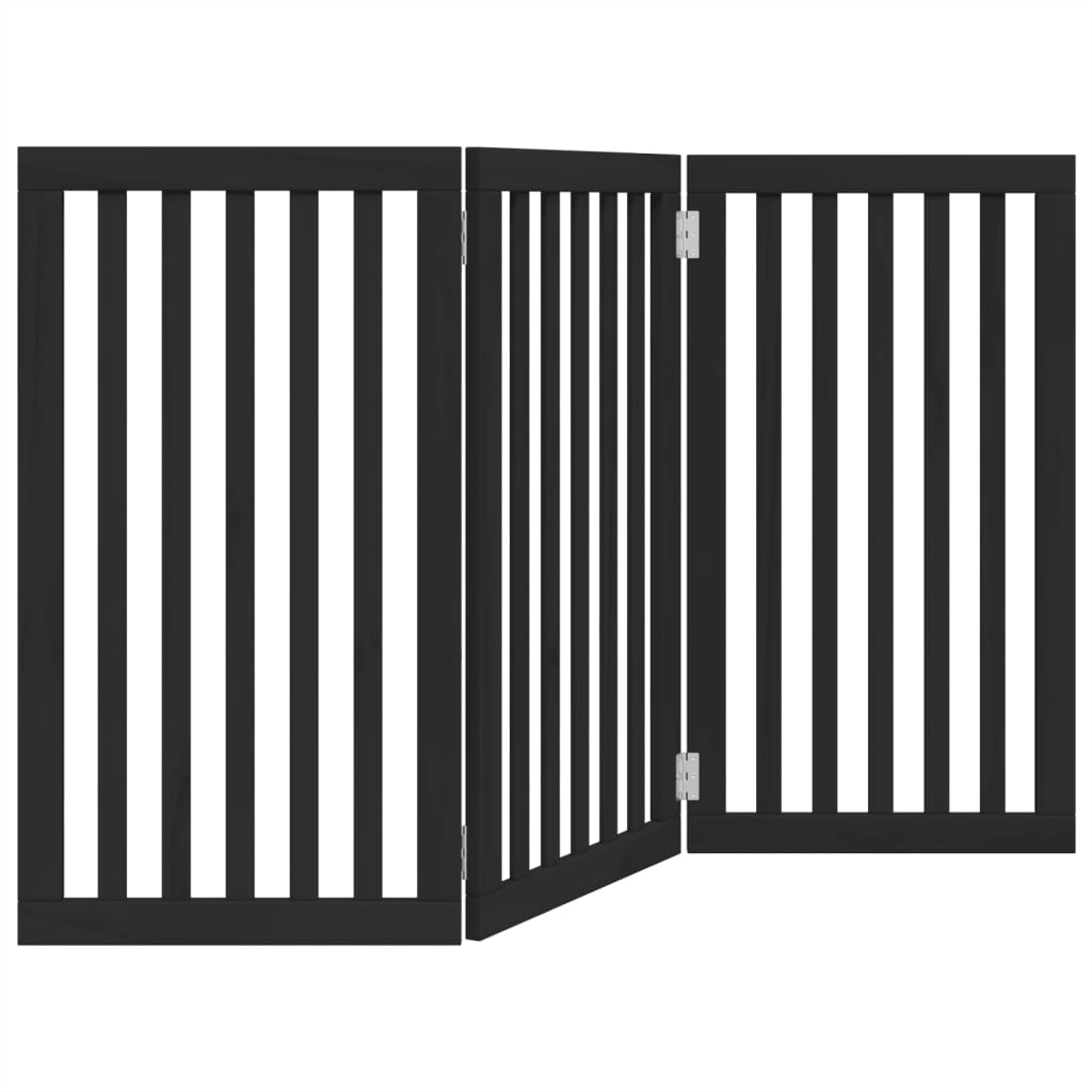 Vidaxx faltbares Hundegitter 3 Paneele 150 cm Pappelholz schwarz
