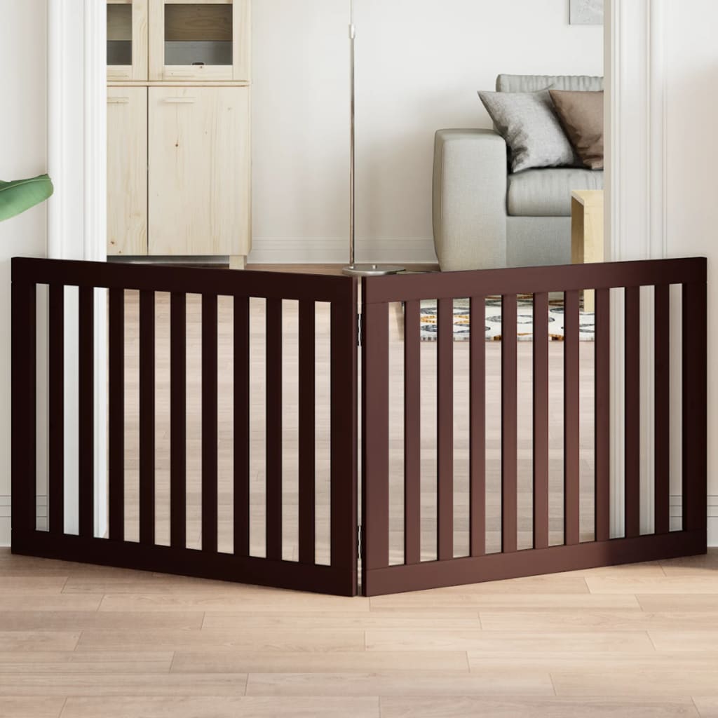 Vidaxx faltbares Hundegitter 2 Paneele 160 cm Pappelholz braun