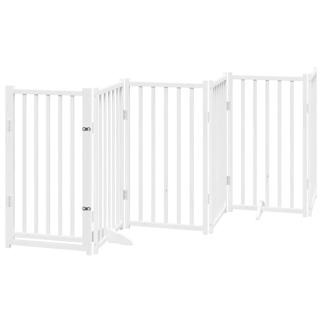 Vidaxl faltbares Hundegitter 6 Paneele 300 cm massives Kiefernholz weiß