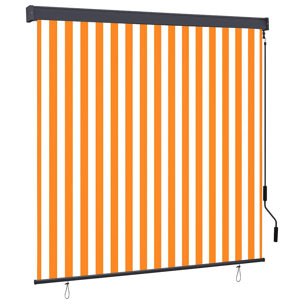 Vidaxl rolgordijn wit en oranje 180 x 250 cm stof en aluminium