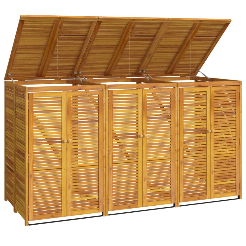 VidaXL Abfallbehälter dreifach 210x89x117 cm massives Akazienholz