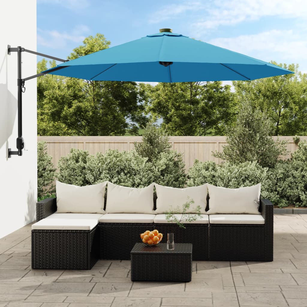 VidaXL Wandschirm mit LEDs 290 cm meerblau