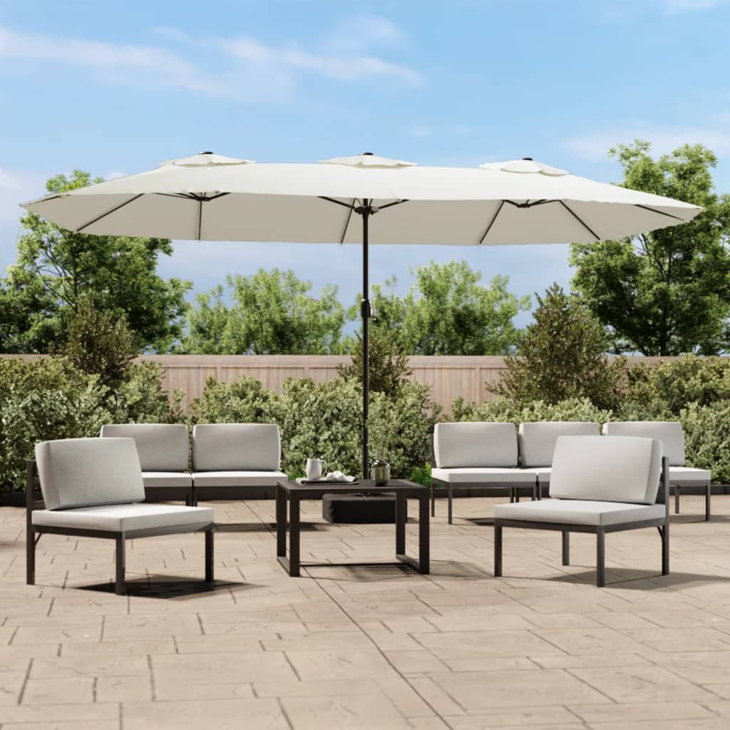 VidaXL Sonnenschirm doppelt 449x245 cm sandweiß