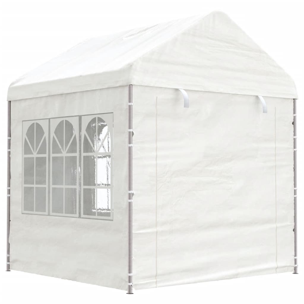 VidaXL Pavillon mit Dach 11,15 x 2,28 x 2,69 m Polyethylen weiß