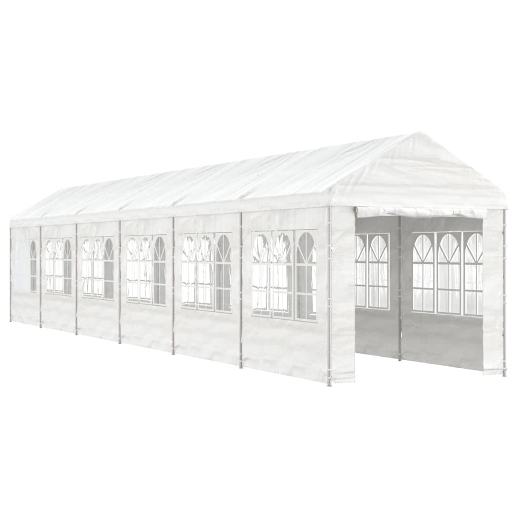 VidaXL Pavillon mit Dach 13,38 x 2,28 x 2,69 m Polyethylen weiß