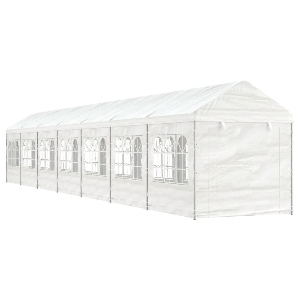 VidaXL Pavillon mit Dach 15,61 x 2,28 x 2,69 m Polyethylen weiß