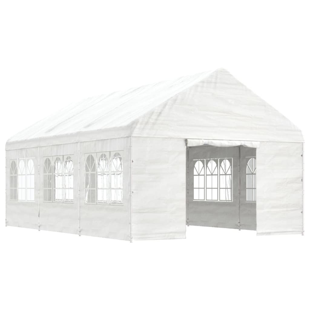 VidaXL Pavillon mit Dach 6,69 x 4,08 x 3,22 m Polyethylen weiß