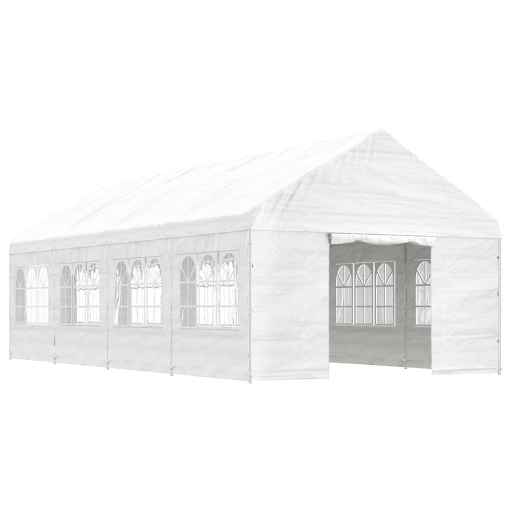 VidaXL Pavillon mit Dach 8,92 x 4,08 x 3,22 m Polyethylen weiß
