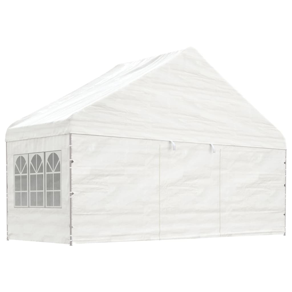 VidaXL Pavillon mit Dach 6,69 x 5,88 x 3,75 m Polyethylen weiß