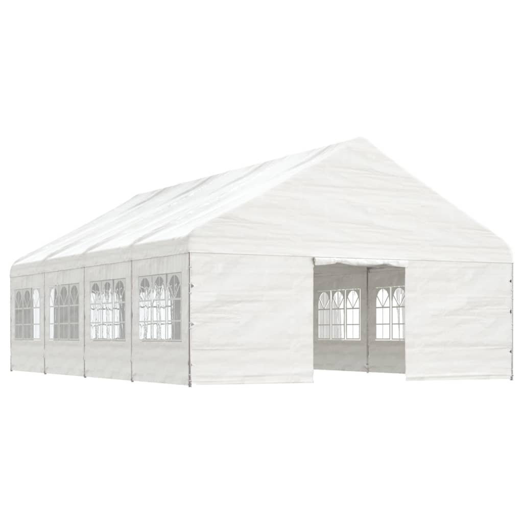 VidaXL Pavillon mit Dach 8,92 x 5,88 x 3,75 m Polyethylen weiß