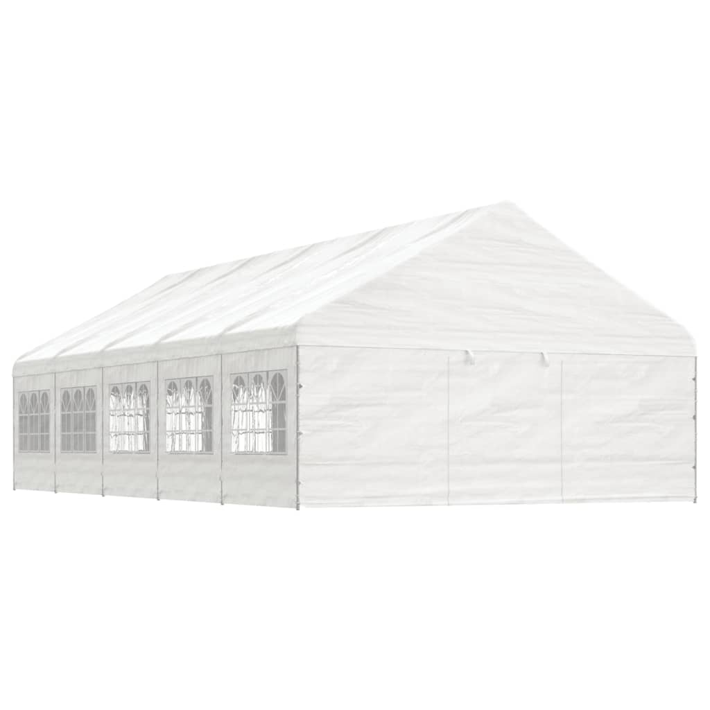 VidaXL Pavillon mit Dach 11,15 x 5,88 x 3,75 m Polyethylen weiß