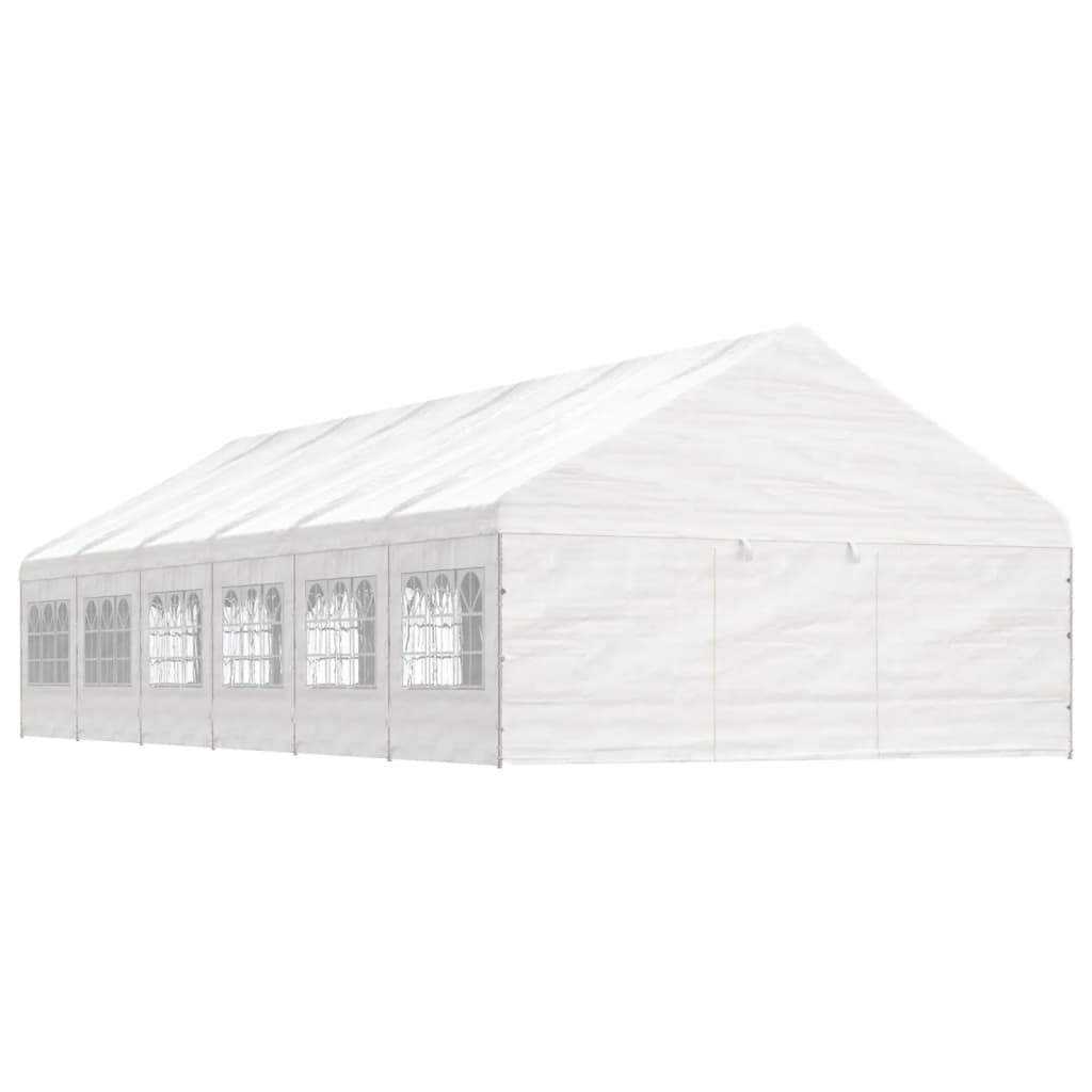 VidaXL Pavillon mit Dach 13,38 x 5,88 x 3,75 m Polyethylen weiß