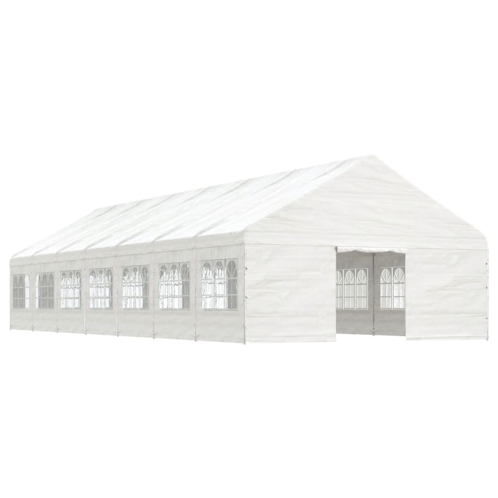 VidaXL Pavillon mit Dach 15,61 x 5,88 x 3,75 m Polyethylen weiß