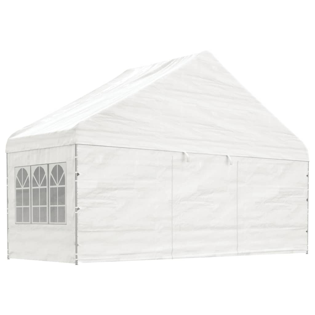 VidaXL Pavillon mit Dach 15,61 x 5,88 x 3,75 m Polyethylen weiß