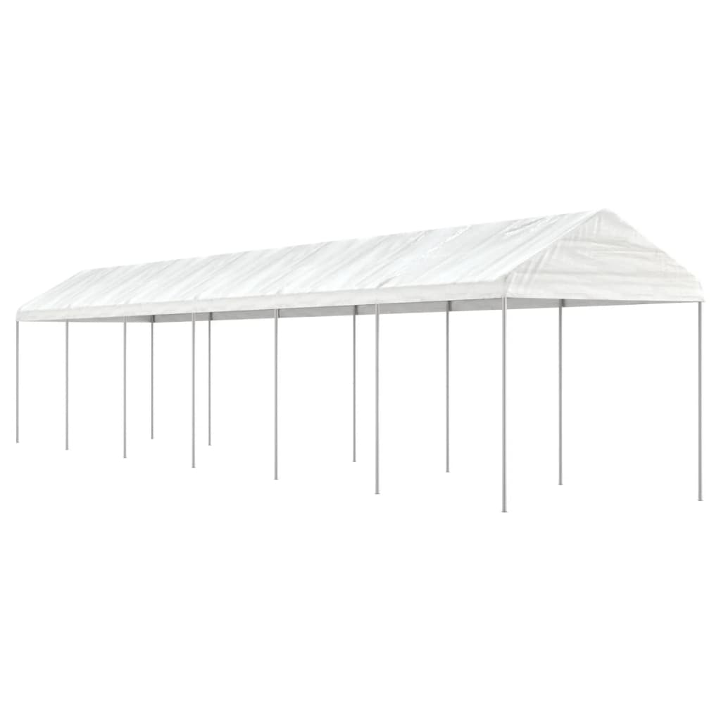 VidaXL Pavillon mit Dach 13,38 x 2,28 x 2,69 m Polyethylen weiß