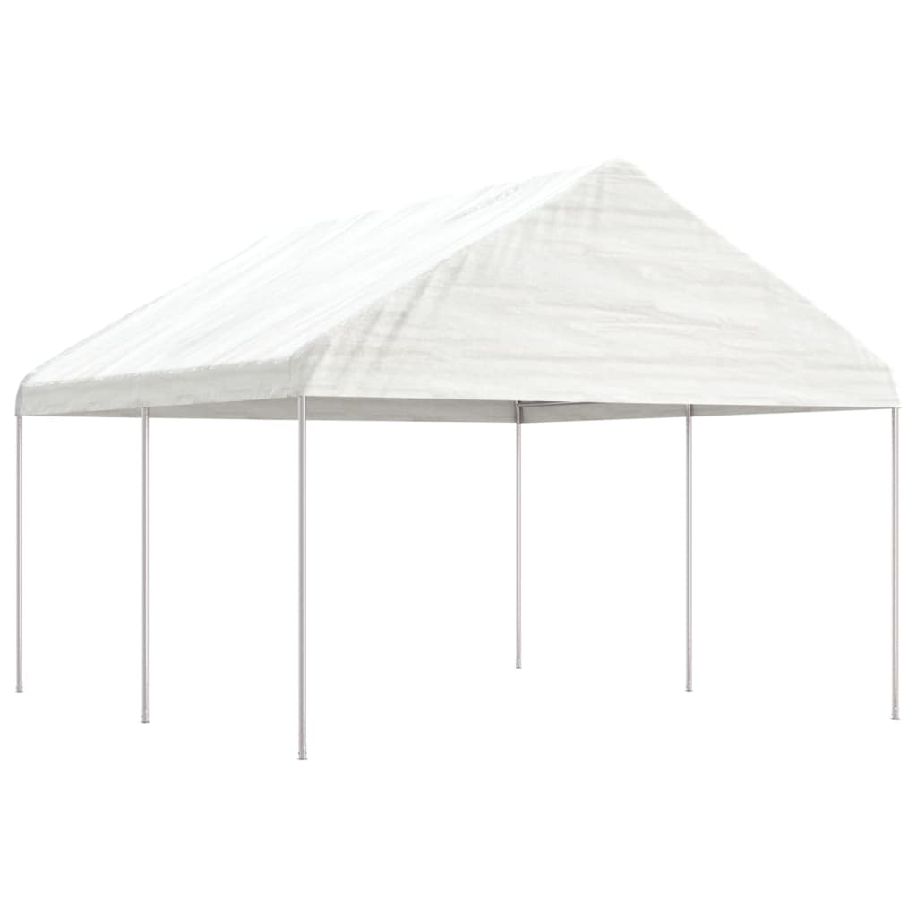 VidaXL Pavillon mit Dach 4,46 x 4,08 x 3,22 m Polyethylen weiß