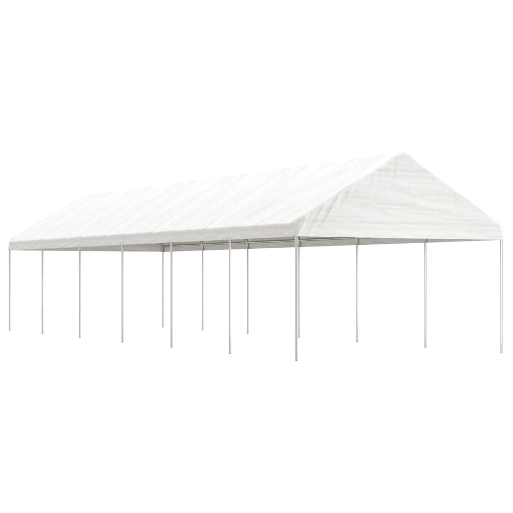 VidaXL Pavillon mit Dach 13,38 x 4,08 x 3,22 m Polyethylen weiß