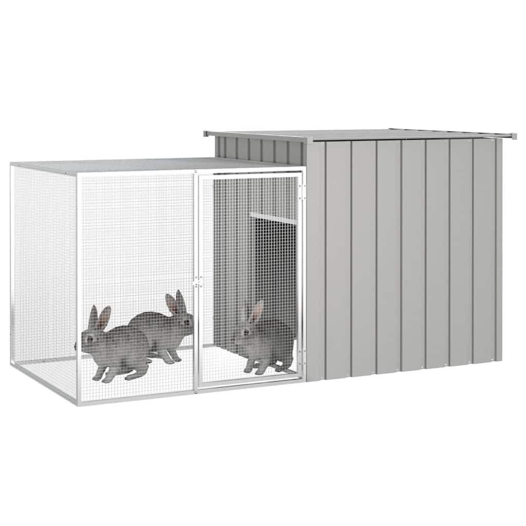 Vidaxx Kaninchenstall 200x91x100 cm verzinkter Stahl grau