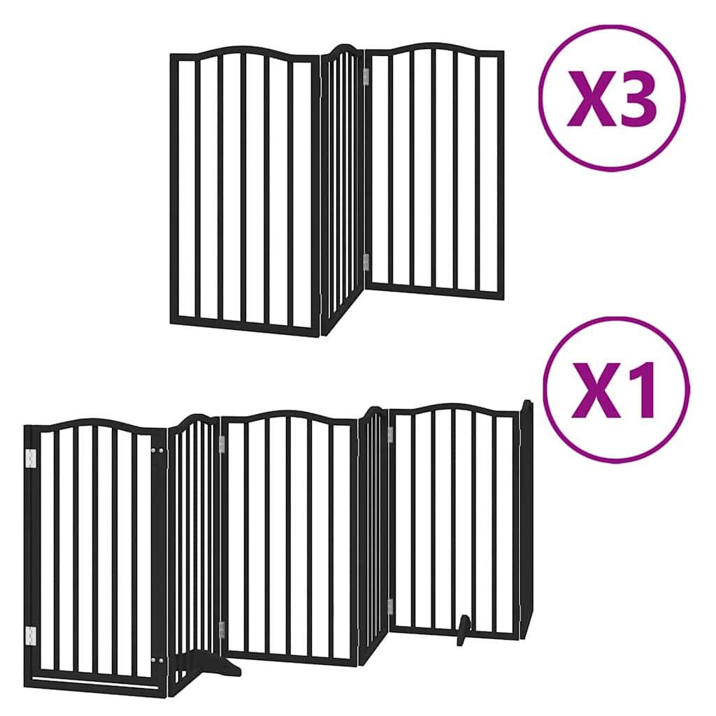 Vidaxl hondenhek inklapbaar 15 panelen 750 cm populierenhout zwart