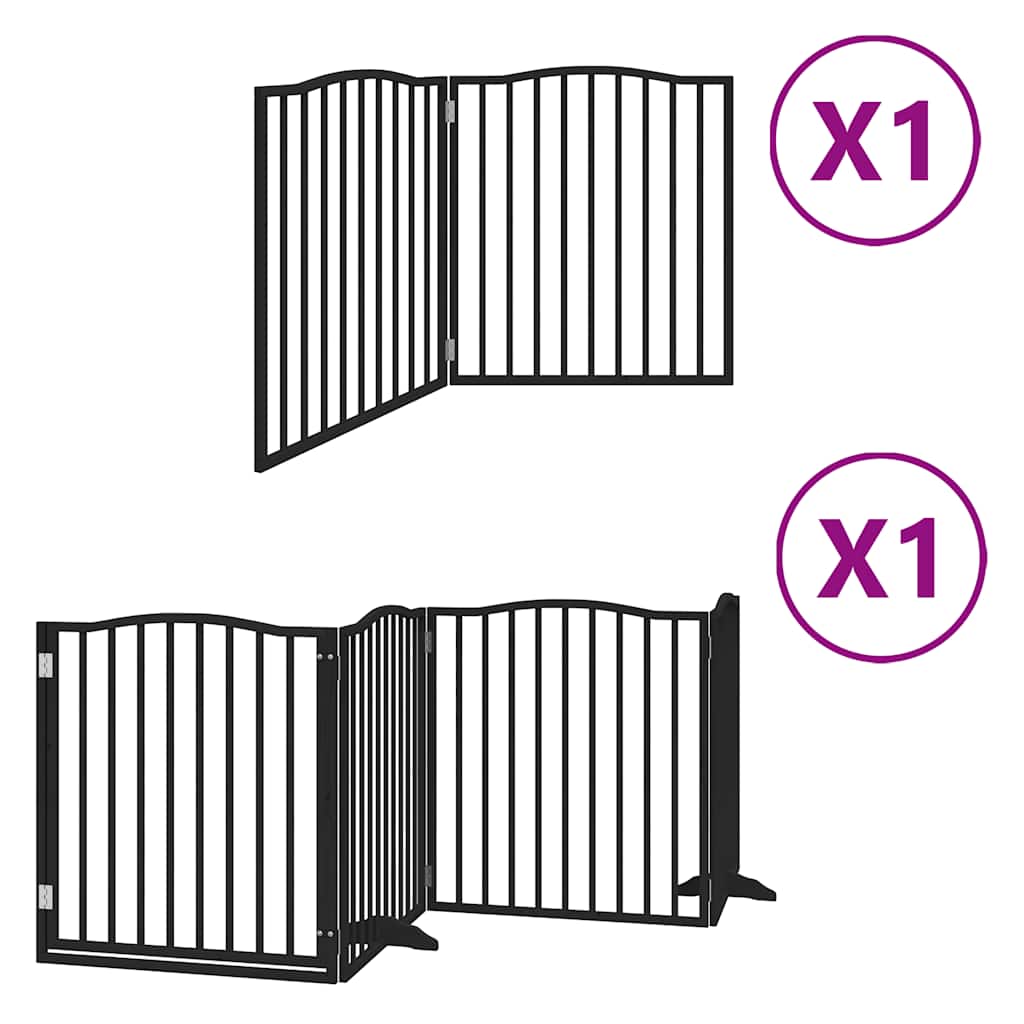 Vidaxl hondenhek inklapbaar 6 panelen 480 cm populierenhout zwart