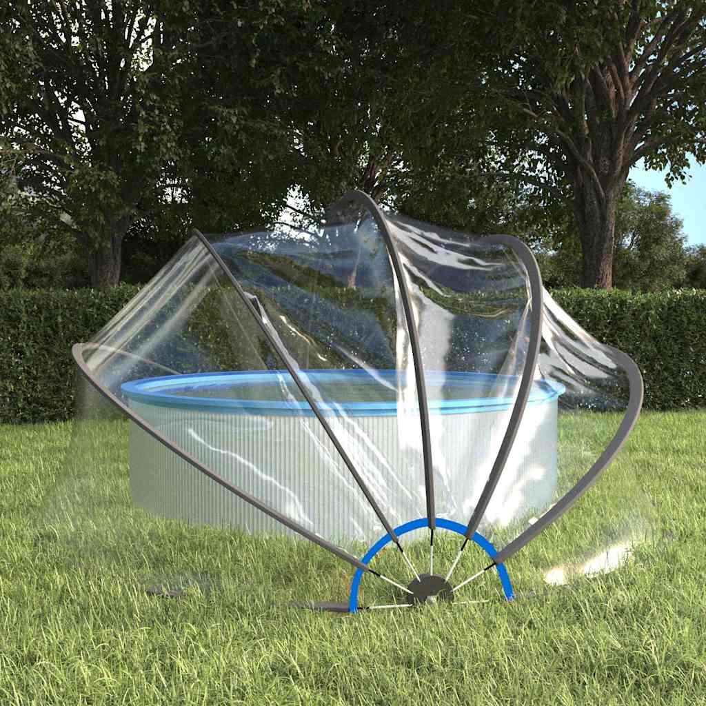 VidaXL Schwimmbadüberdachung rund 406x203 cm PVC