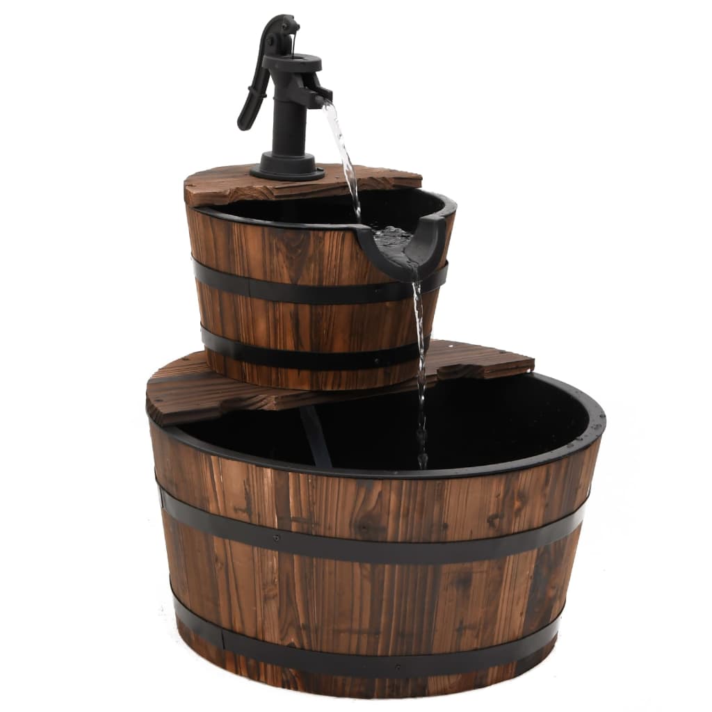 Vidaxxl Wasserbrunnen mit Pumpe 44,5x44,5x58 cm massives Kiefernholz