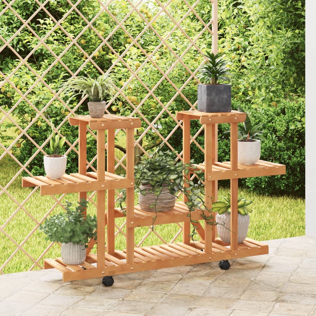 Vidaxx Pflanzenständer mit Rollen 110x25x78 cm massives Kiefernholz