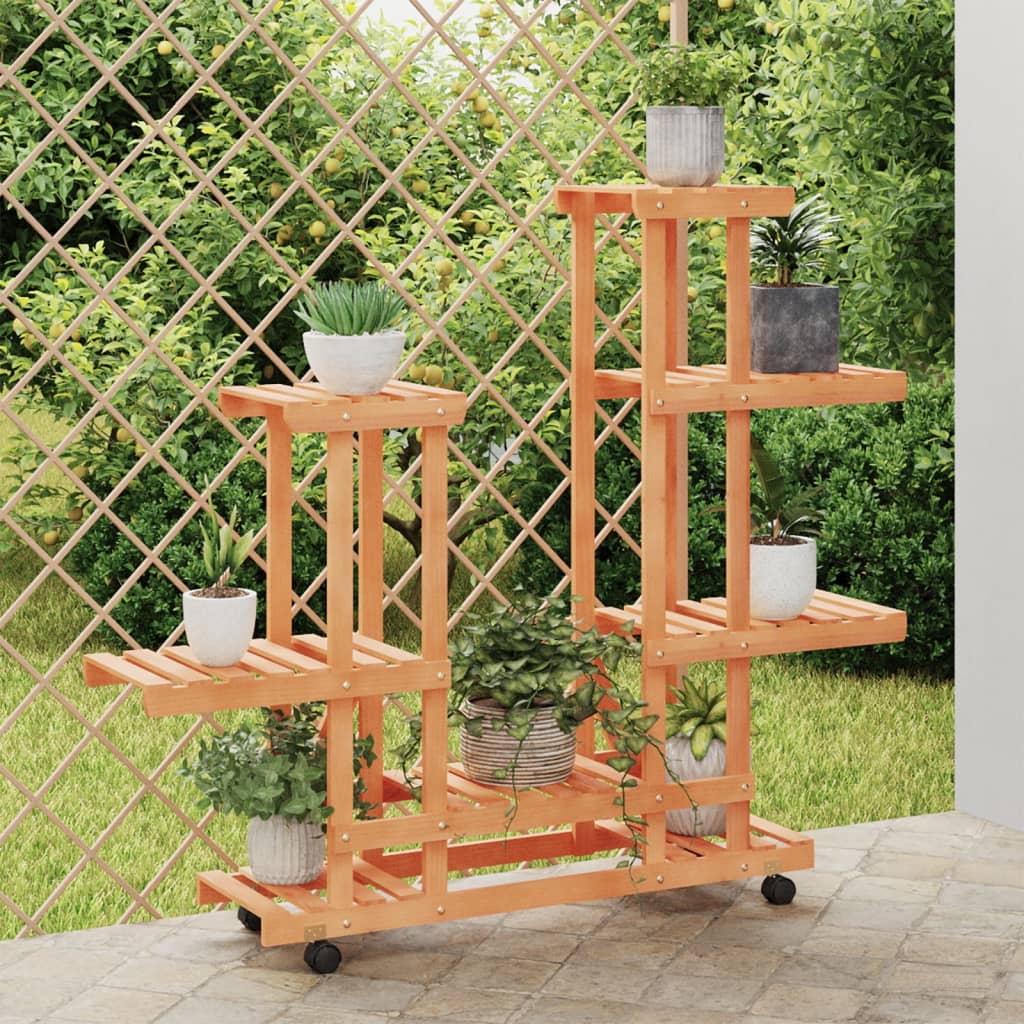 Vidaxx Pflanzenständer mit Rollen 95x25x101 cm massives Kiefernholz