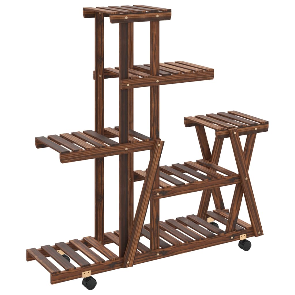 Vidaxx Pflanzenständer mit Rollen 95x25x101 cm massives Kiefernholz