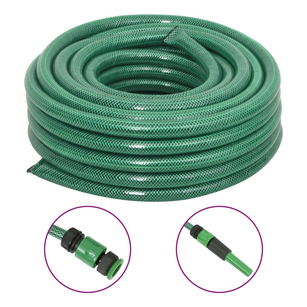 Vidaxl Gartenschlauch mit Kupplungsset 0,75'' 20 m PVC grün