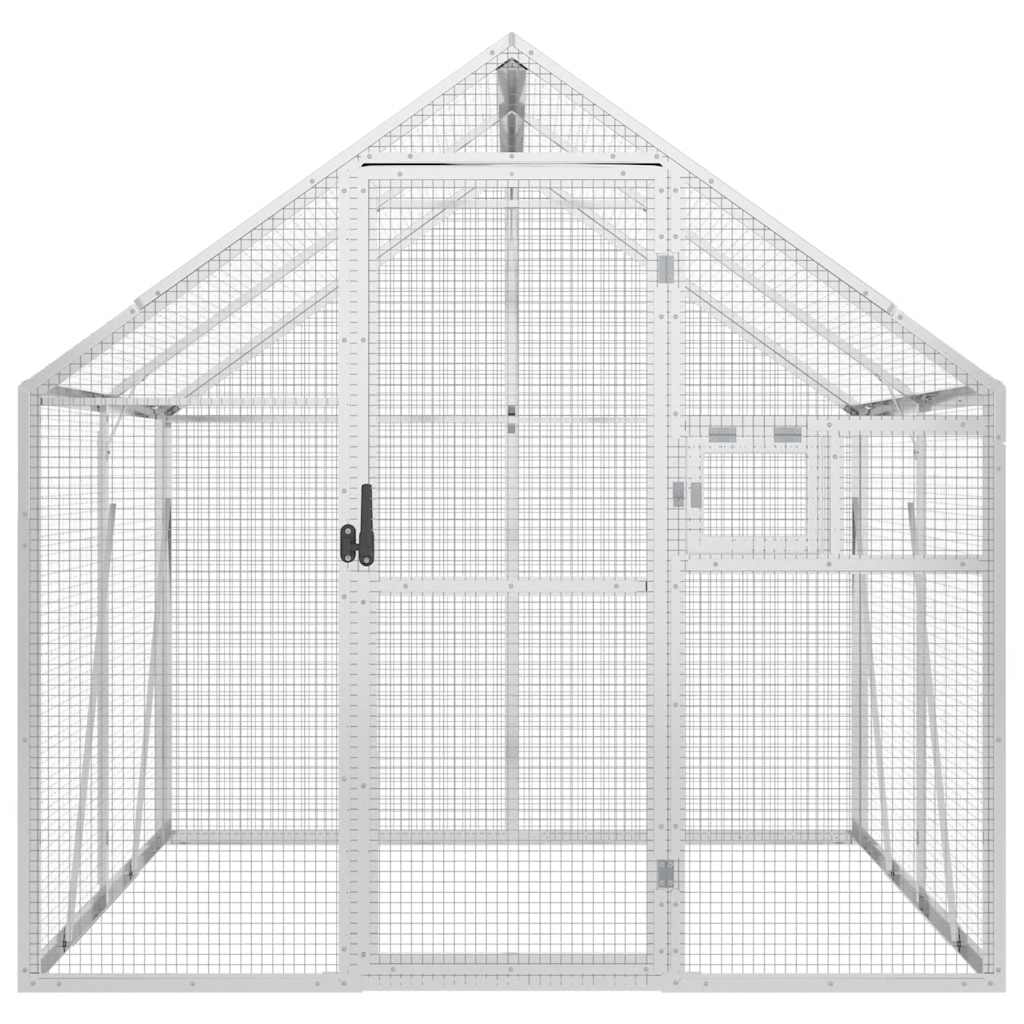 Vidaxl volière 1,79x2x1,85 m aluminium zilverkleurig