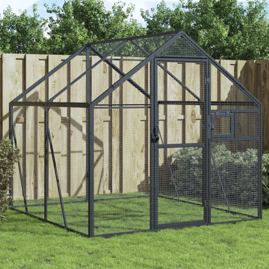 VidaXL Voliere 1,79x2x1,85 m Aluminium Anthrazit