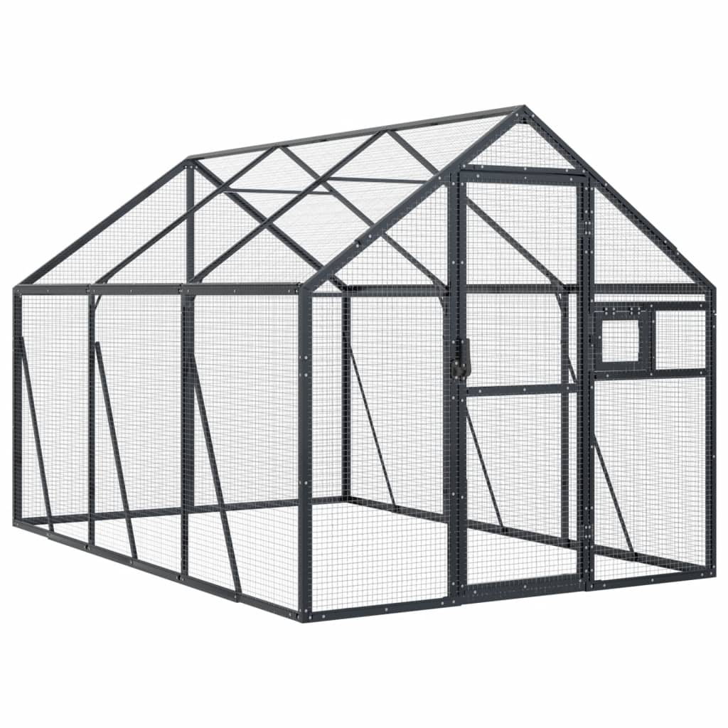 VidaXL Voliere 1,79x3x1,85 m Aluminium Anthrazit