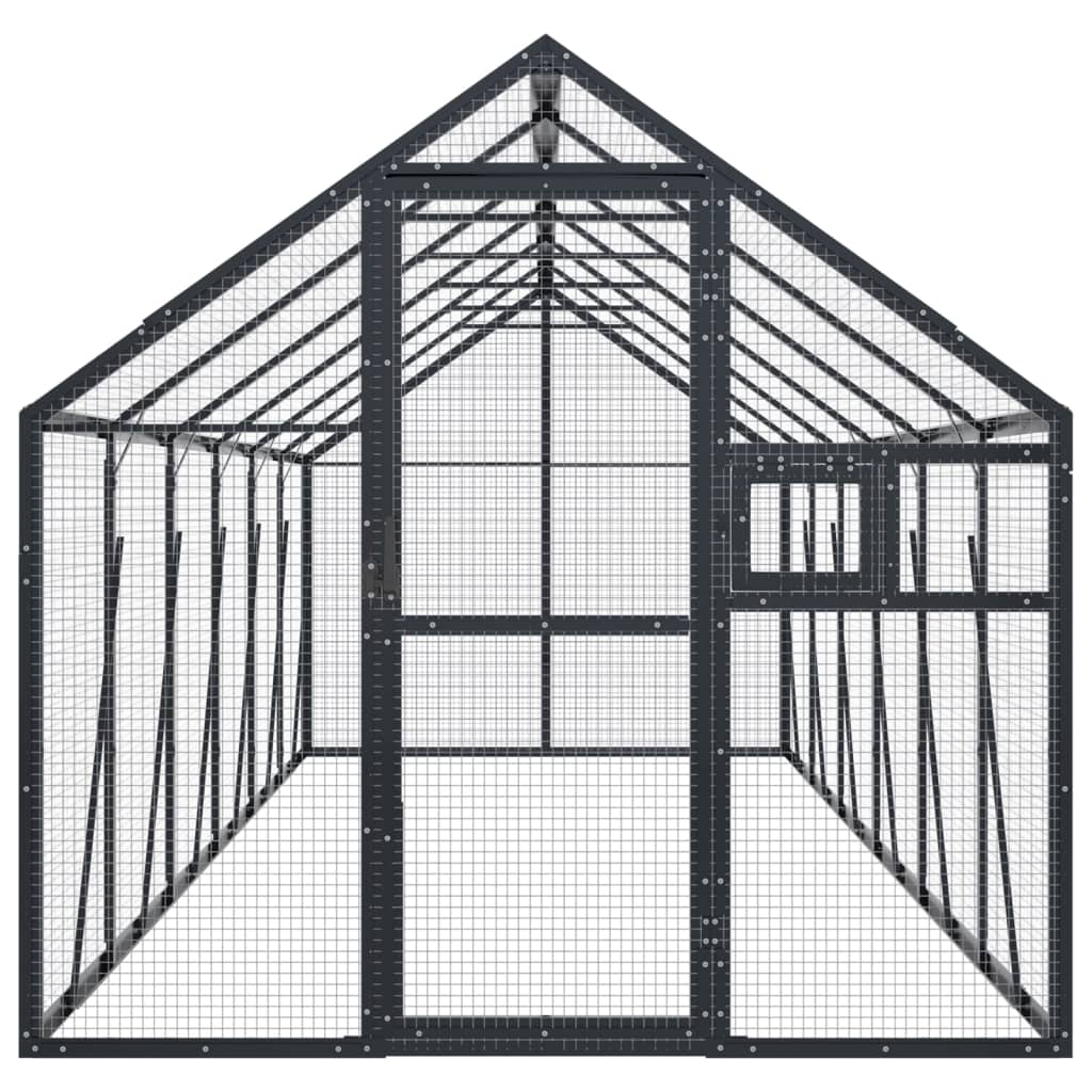 VidaXL Voliere 1,79x6x1,85 m Aluminium Anthrazit