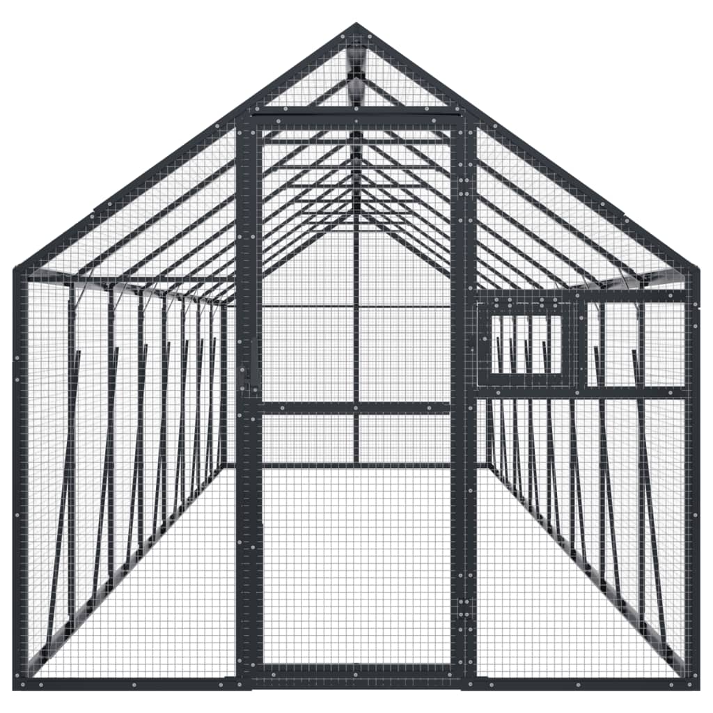 VidaXL Voliere 1,79x8x1,85 m Aluminium Anthrazit