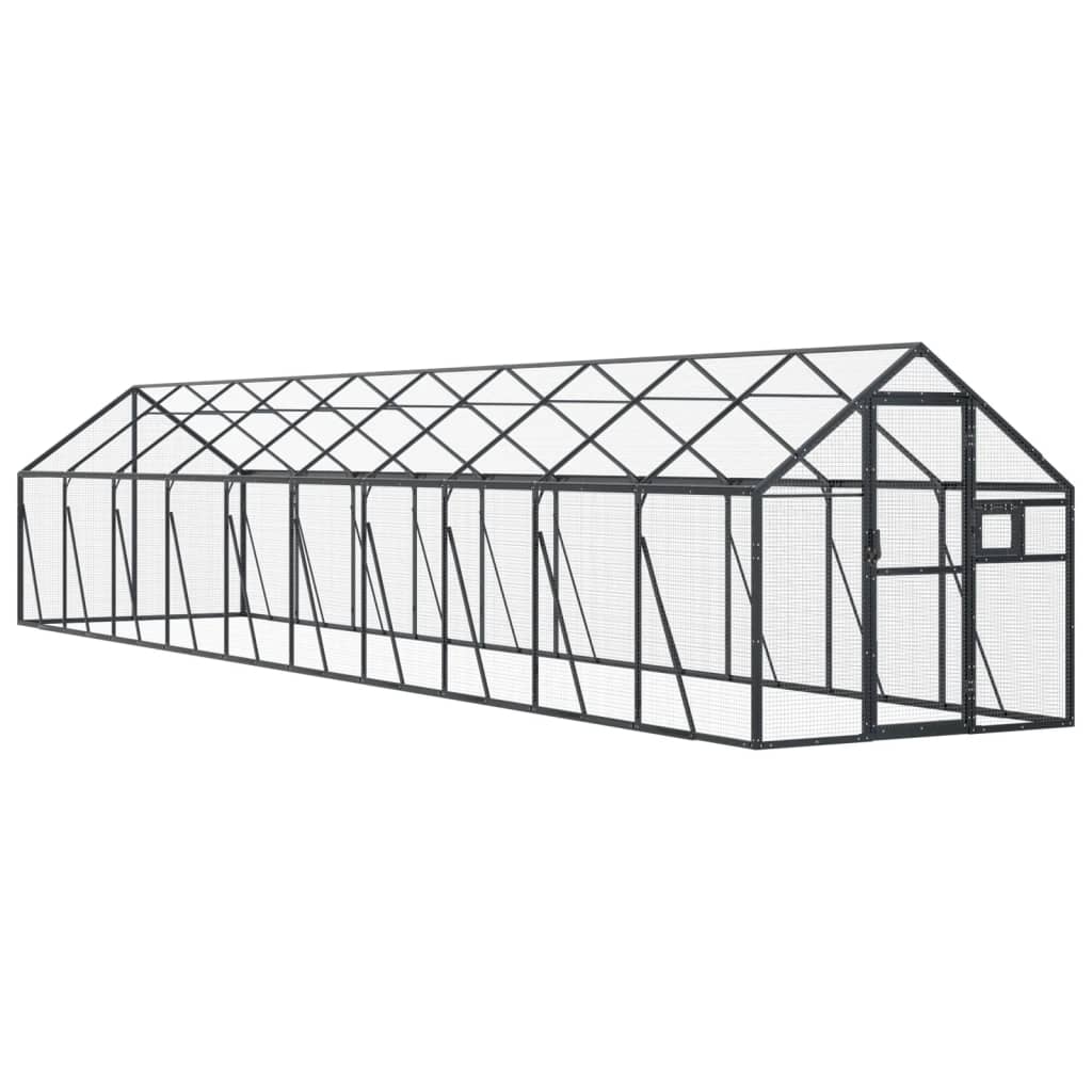 VidaXL Voliere 1,79x2x1,85 m Aluminium Anthrazit