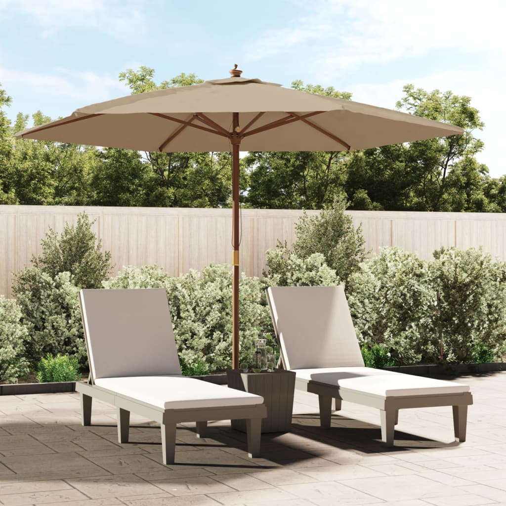 Vidaxx Sonnenschirm mit Holzmast 299x240 cm taupe
