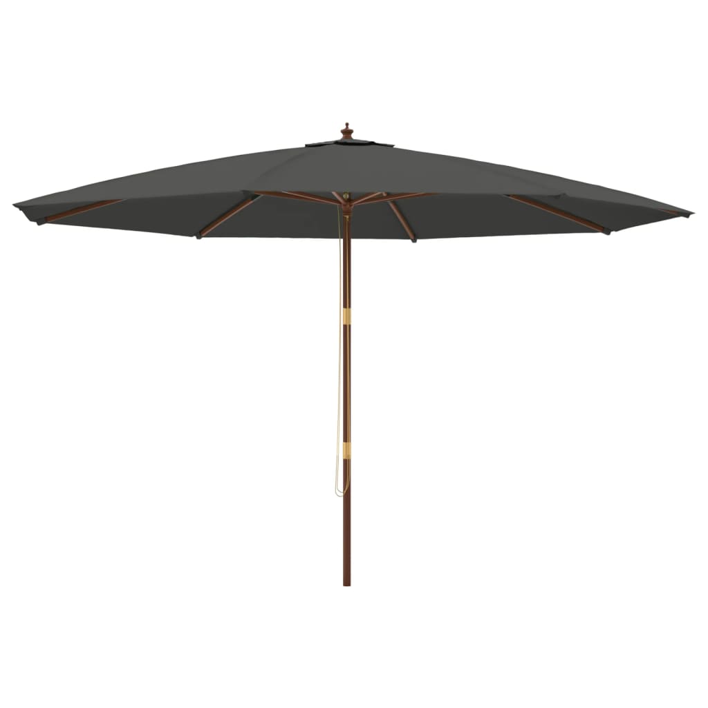 Vidaxl parasol met houten paal 400x273 cm antracietkleurig