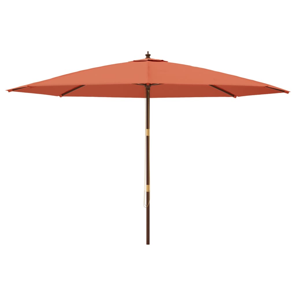 Vidaxl parasol met houten paal 400x273 cm terracottakleurig