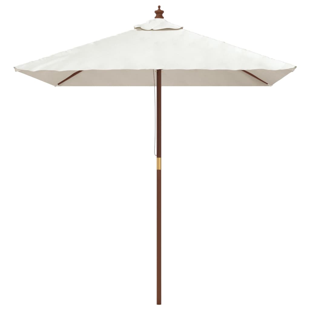 Vidaxl parasol met houten paal 198x198x231 cm zandkleurig